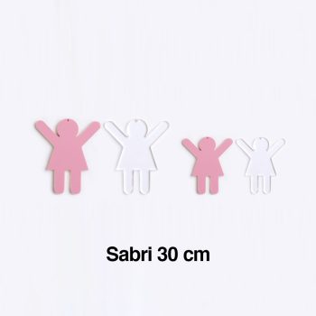 DECORI degli AUGURI BAMBINE Rosa per Albero Sabri / Altezza 30 cm - 20 pezzi