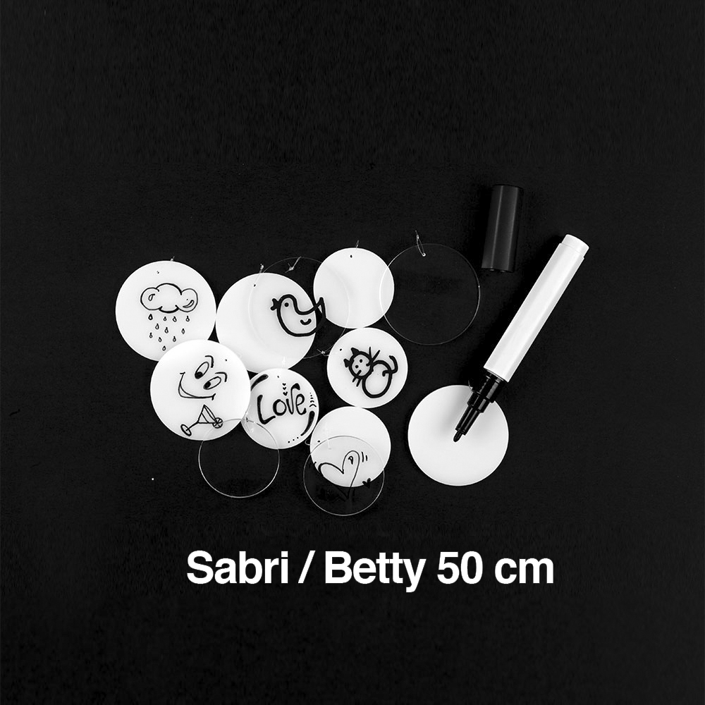 Decori degli Auguri Scrivibili bianco per alberi Sabri e Betty / Altezza 50 cm - 24 pezzi
