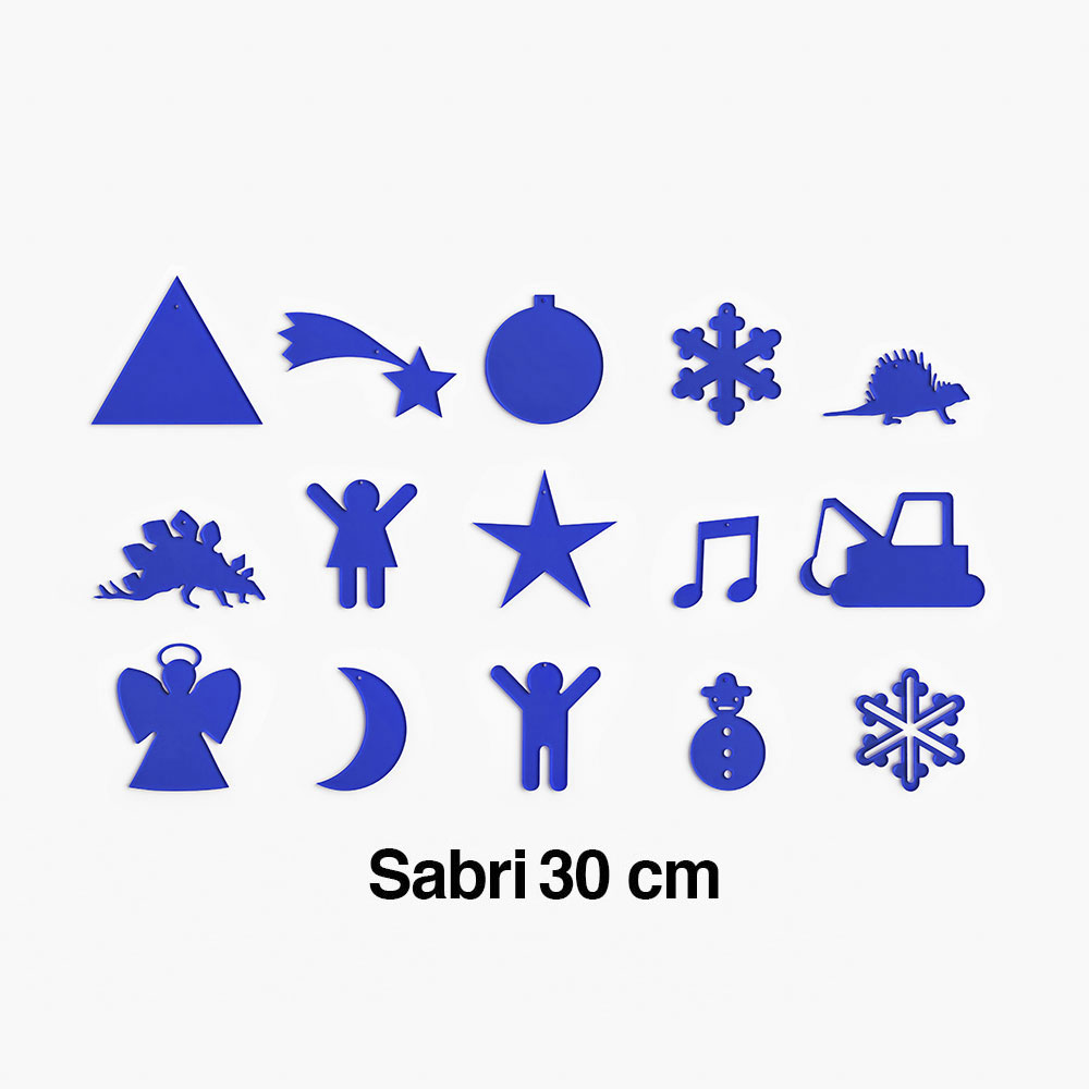 DECORI del NATALE Formine blu per alberi Sabri 30 cm 20 pezzi