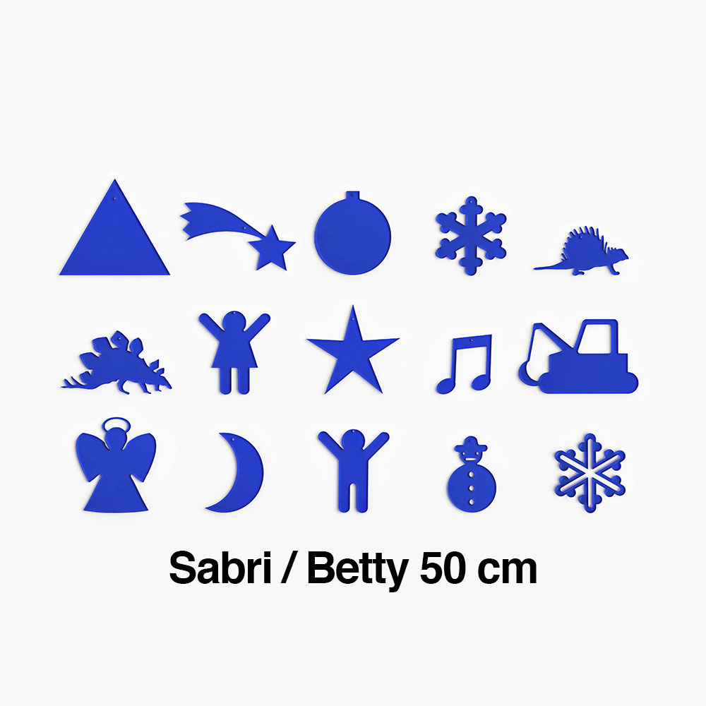 DECORI del NATALE Formine Blu Per Albero Sabri e Betty / Altezza 50 cm - 26 pezzi
