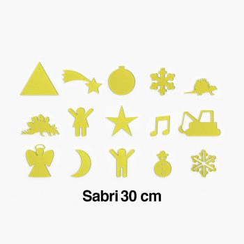 DECORI del NATALE Formine gialle per albero Sabri e Betty / Altezza 30 cm - 20 pezzi