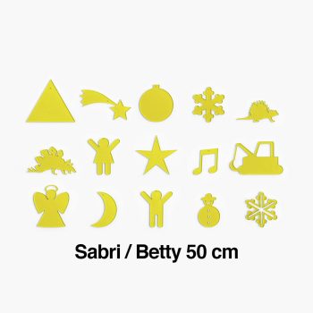 DECORI del NATALE Formine gialle per albero Sabri e Betty / Altezza 50 cm - 26 pezzi