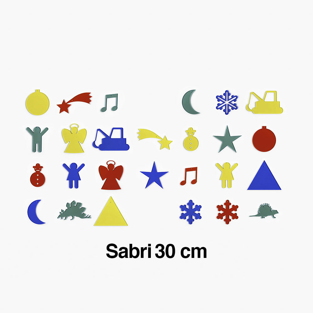 DECORI del NATALE Formine multicolor per alberi Sabri 30 cm
