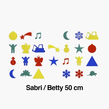 DECORI del NATALE Formine multicolor per alberi Sabri e Betty / Altezza 50 cm - 26 pezzi