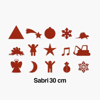 DECORI del NATALE Formine rosse per alberi Sabri 30 cm