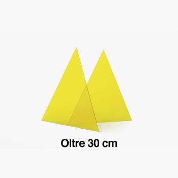 DECORI del NATALE triangoli gialli per albero Oltre / Altezza 30 cm - 2 pezzi