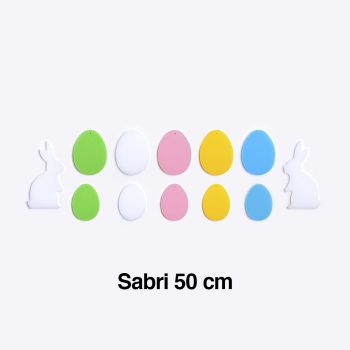 Decori della Pasqua Uova colorate e coniglietti per albero Sabri da 50cm - 24 pezzi