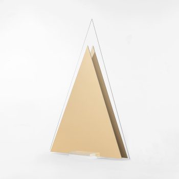ALBERO DI NATALE IN PLEXIGLASS TRASPARENTE OLTRE color Oro specchiato: Eleganza senza Tempo