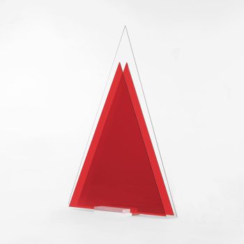 ALBERO DI NATALE IN PLEXIGLASS TRASPARENTE OLTRE Rosso trasparente: Eleganza senza Tempo