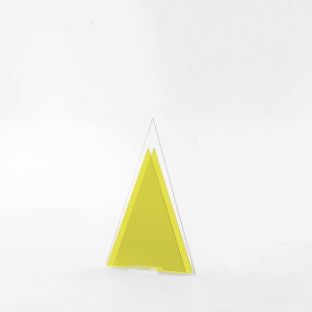 Albero di Natale in plexiglass trasparente Oltre color giallo trasparente: eleganza senza tempo - Altezza 30 cm