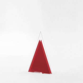 Albero di Natale in plexiglass trasparente Oltre color rosso trasparente: eleganza senza tempo - Altezza 30 cm