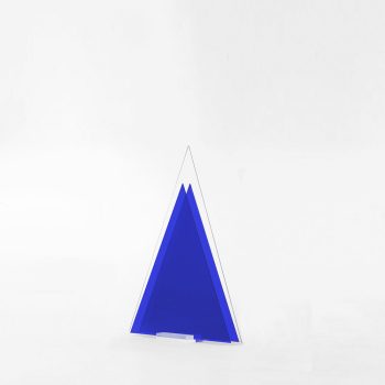 Albero di Natale in plexiglass trasparente Oltre color blu trasparente: eleganza senza tempo - Altezza 30 cm