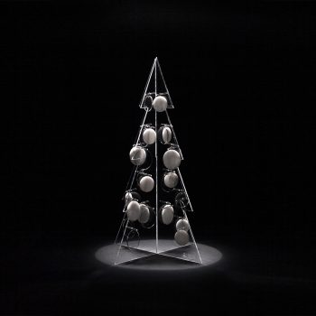 Albero di Natale in plexiglass trasparente Betty cerchi bianco opale 50 cm