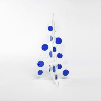 ALBERO DI NATALE IN PLEXIGLASS TRASPARENTE BETTY: Un Connubio di Tradizione e Semplicità per Illuminare i Vostri Desideri - Versione con cerchi blu