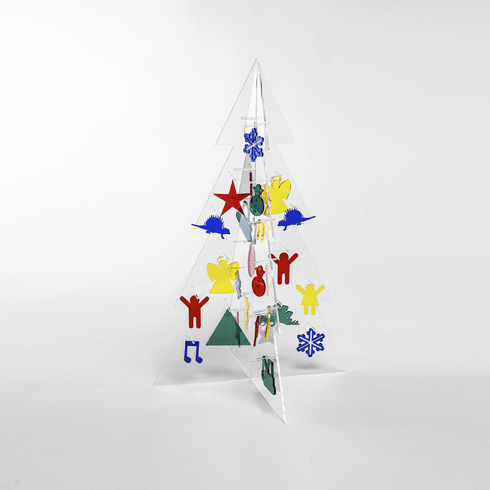 ALBERO IN PLEXIGLASS SABRI FORMINE Multicolor AUGURI NATALE da 50cm: Trasforma la tua casa in un mondo incantato di colori e magia festiva