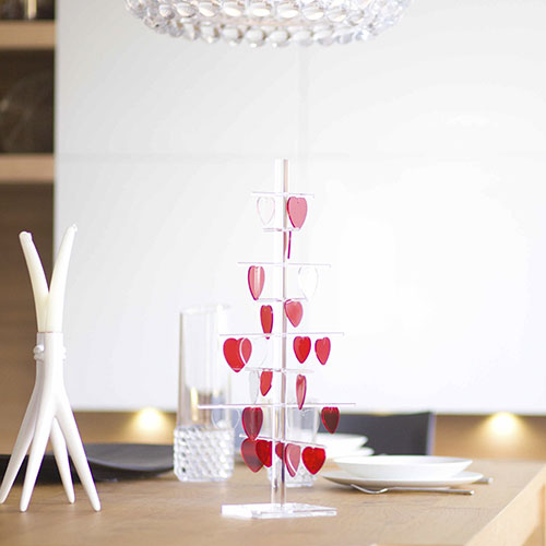 Albero in plexiglass per gli auguri San Valentino