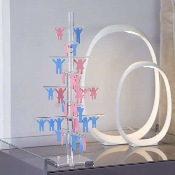 Albero in plexiglass Sabri auguri decoro bambini o bambine da 30 o 50 cm - Ambientato