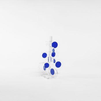 ALBERO IN PLEXIGLASS SABRI CERCHI Blu AUGURI NATALE da 30cm: Illumina la tua casa con cerchi di magia e colori