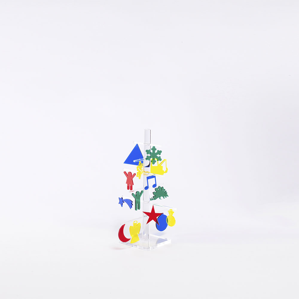 ALBERO IN PLEXIGLASS SABRI FORMINE Multicolor AUGURI NATALE da 30cm: Trasforma la tua casa in un mondo incantato di colori e magia festiva