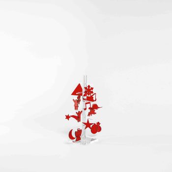 ALBERO IN PLEXIGLASS SABRI FORMINE Rosse AUGURI NATALE da 30cm: Trasforma la tua casa in un mondo incantato di colori e magia festiva