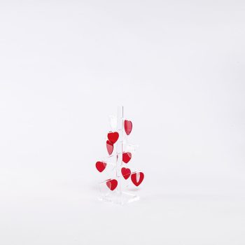 ALBERO IN PLEXIGLASS SABRI AUGURI DI SAN VALENTINO da 30cm: Celebra l'Amore con un simbolo di cuore pulsante