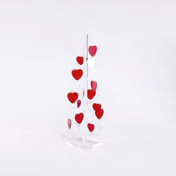 ALBERO IN PLEXIGLASS SABRI AUGURI DI SAN VALENTINO da 50cm: Celebra l'Amore con un simbolo di cuore pulsante