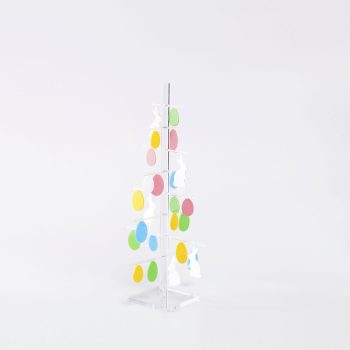 Albero in plexiglass Sabri PASQUA uova colorate e coniglietti 50cm